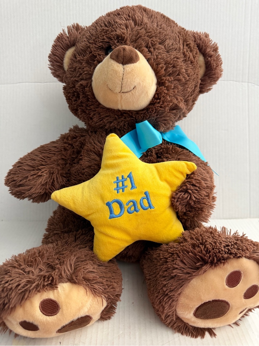 Hug Fun Brown Bear with #1 Dad Star Plush